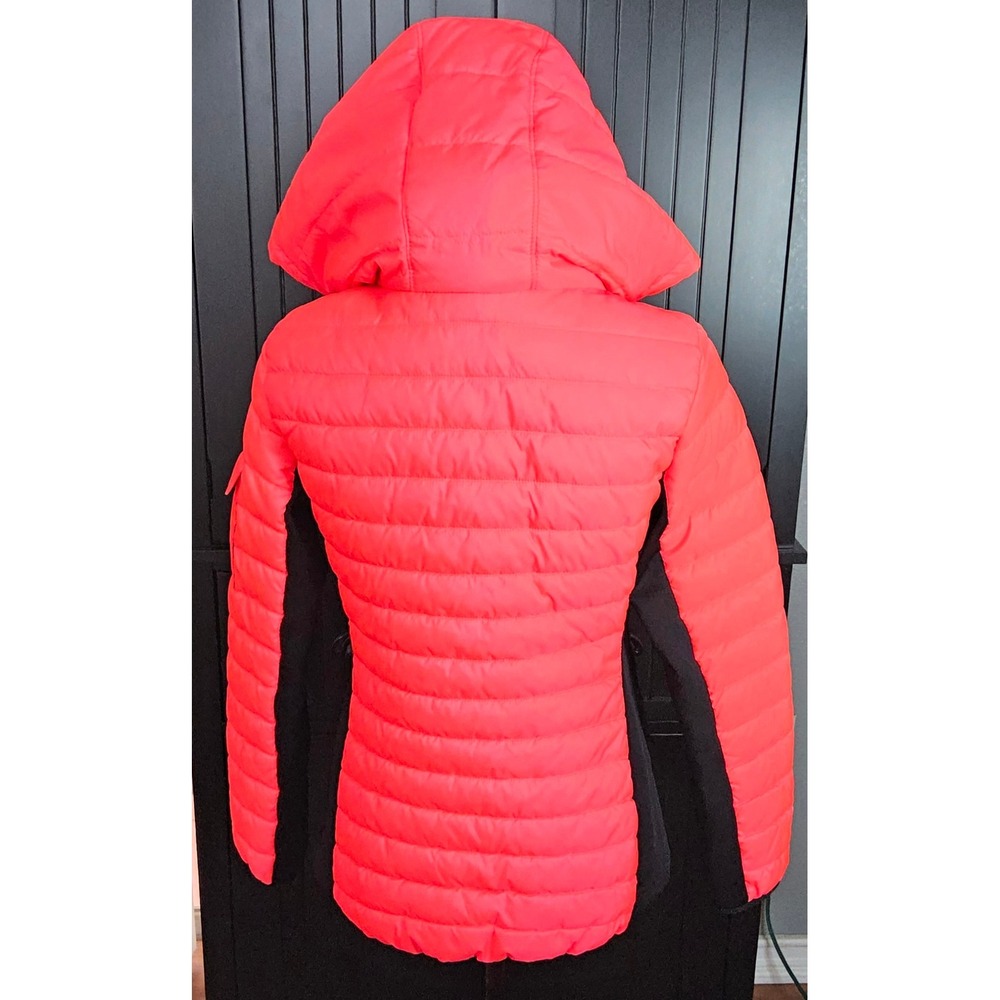 Calvin Klein Performance Puffer Jacket Womens Small Pink Hooded Mixed Media - Picture 6 of 12